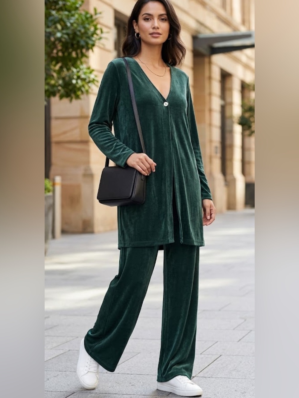 NWOT SOFTWEAR MARK SINGER 2 PIECE jacket TOP & wide leg pants travelers SET M